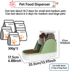 Automatic Dog Food Feeder Gravity Cat Food Dispenser Large Capacity Pet Self Fee