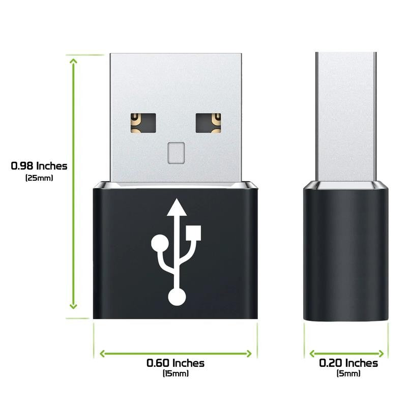 4-Pack USB-C Female to USB-A Male Adapter, Type-C to a Data Sync and Charger Cab