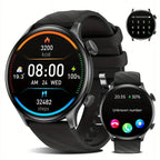 Bluetooth 1.39 Inch Black Case with Black Silicone Band