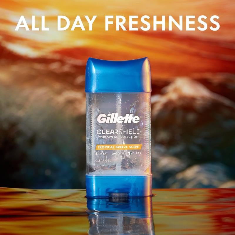 Clear Gel Antiperspirant and Deodorant for Men Tropical Breeze Scent 3.8 Oz