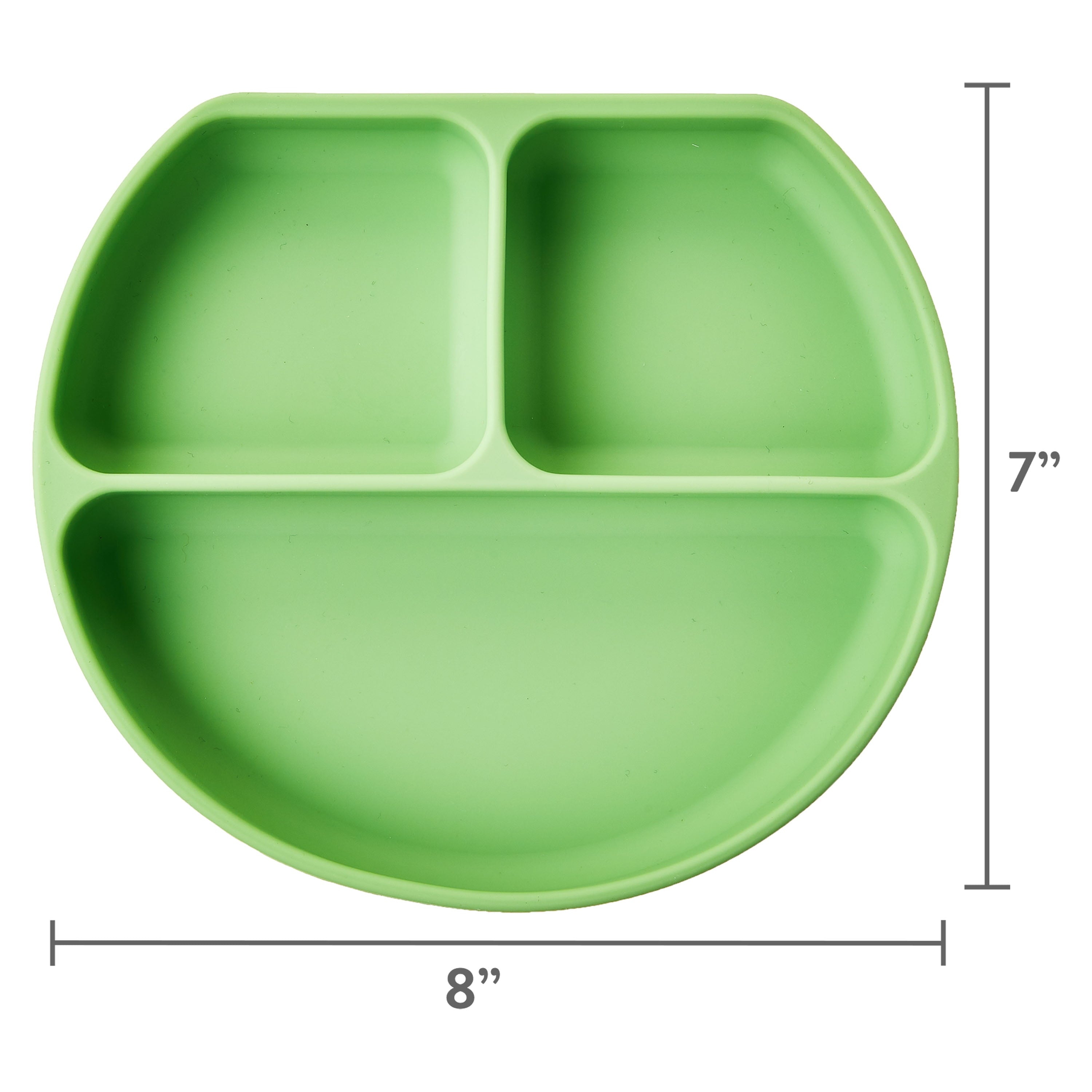 Parent'S Choice 3 Compartment Section Silicone Toddler Plate Sage Green
