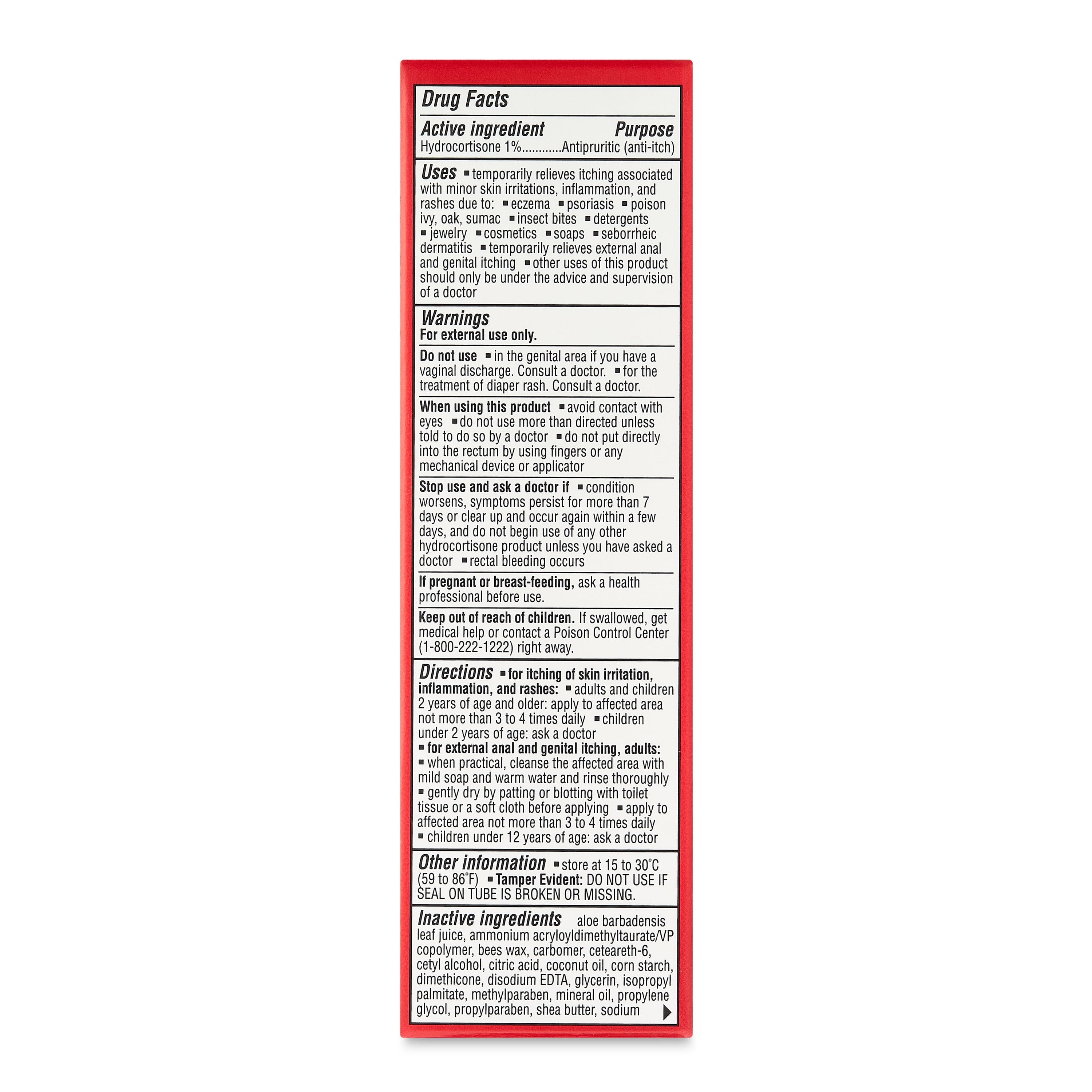 Equate Maximum Strength anti Itch Hydrocortisone Cream 1% Intensive Healing Formula, 1 Oz, Compare to Cortisone.10® Intensive Healing Formula Active Ingredient