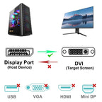 Displayport to DVI 6 Feet Cable Compatible with Lenovo, Dell, HP and Other Brand