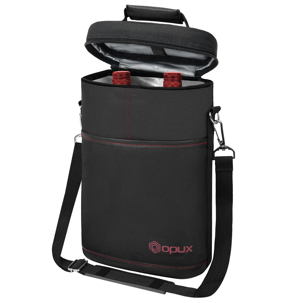 2 Bottle Wine Carrier Tote, Insulated Leakproof Wine Cooler Bag, Wine Travel Bag