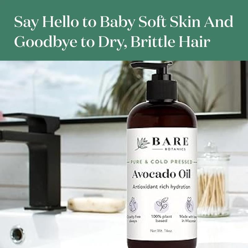 Cold-Pressed Avocado Oil Body Oil 16 Oz