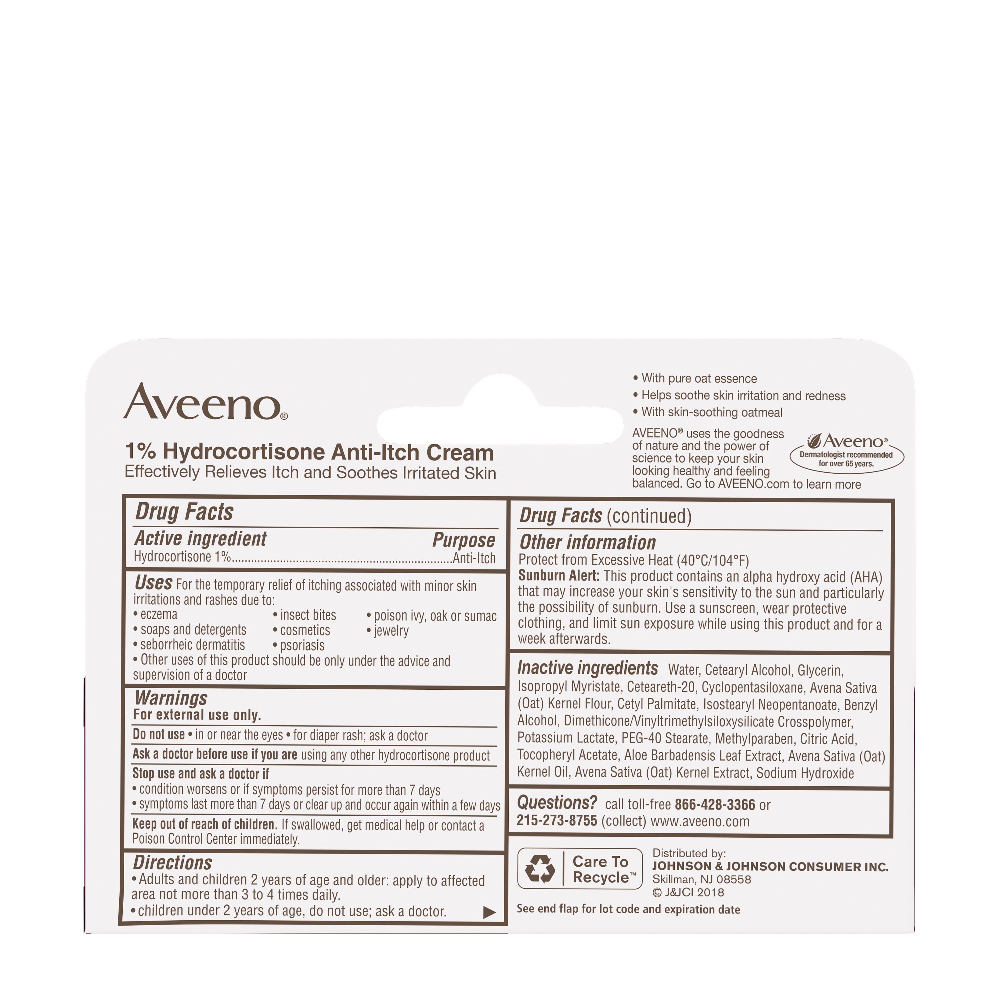 Aveeno Maximum Strength 1% Hydrocortisone Anti-Itch Cream - 2 Pack