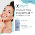 Acne Face Wash with Charcoal & Sulfur, Cystic & Hormonal Acne Cleanser, 8 Fl Oz,