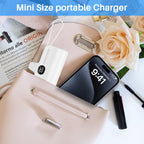 PLUSBRAVO Portable Charger Small Fast Charger 5000Mah Portable Power Pack with Built-In Cables, for Iphone, Samsung