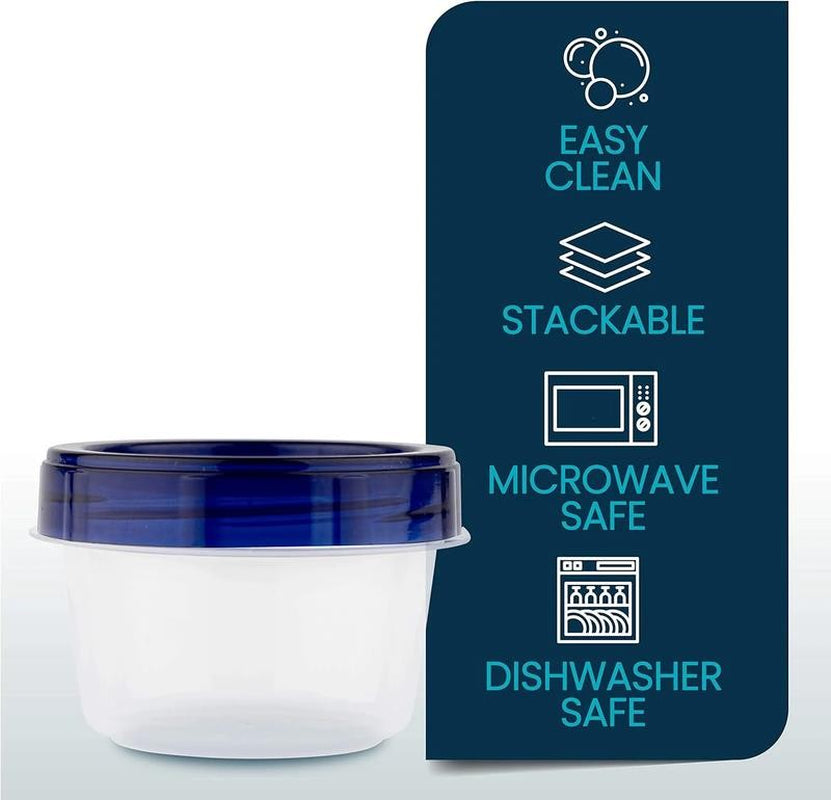 Blue Plastic Bpa-Free Food Storage Containers (6 Count)
