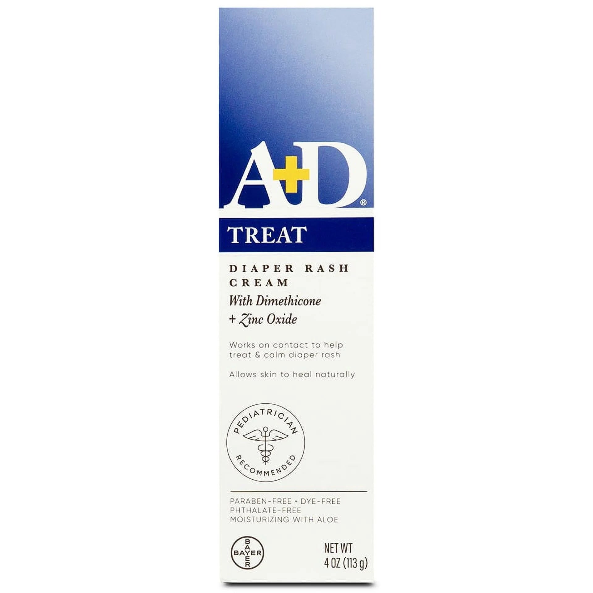 4 Pack A+D Diaper Rash Cream with Aloe Diaper Rash Cream 4 Oz Each