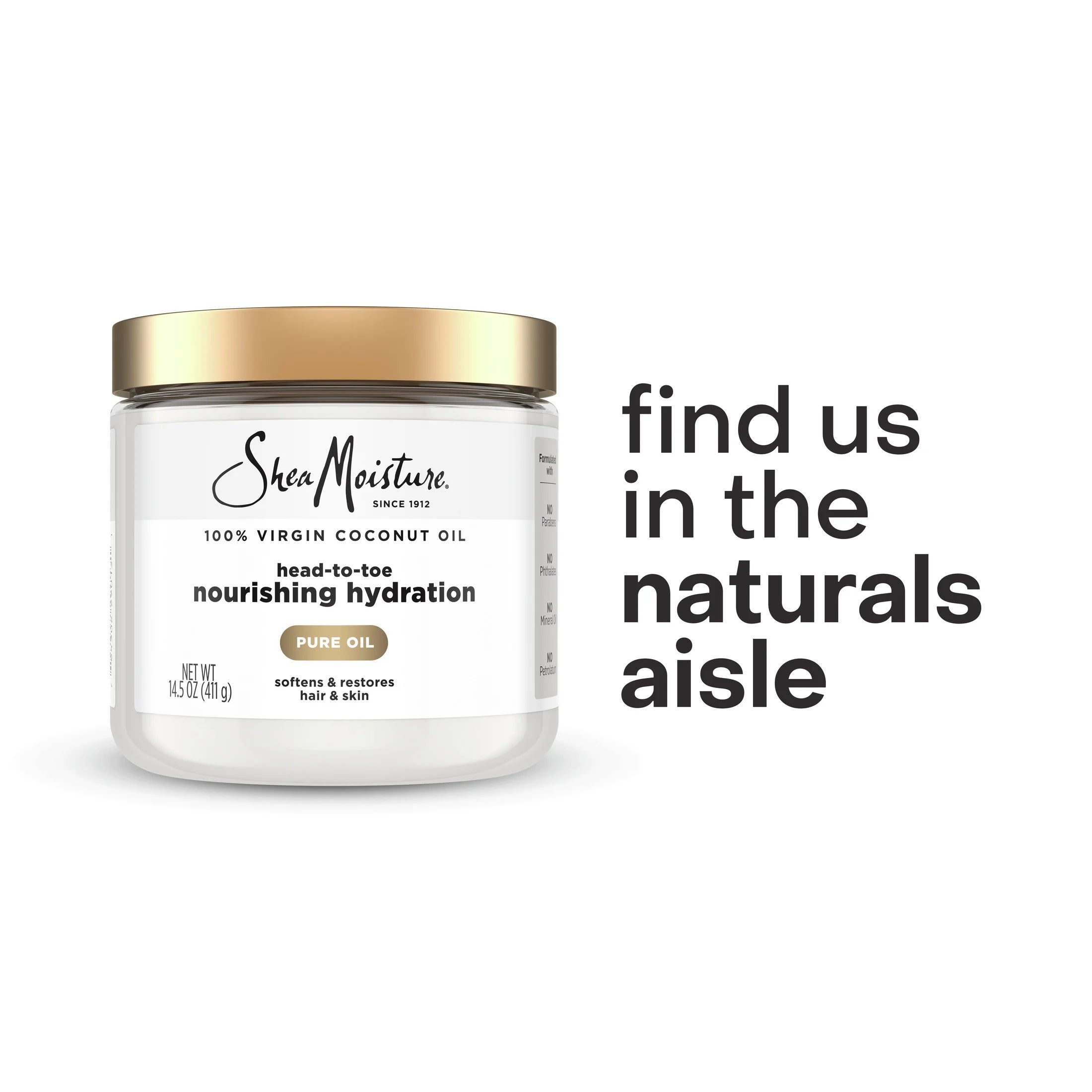 Sheamoisture 100% Extra Virgin Coconut Oil Nourishing Hydration, 14.5 Oz