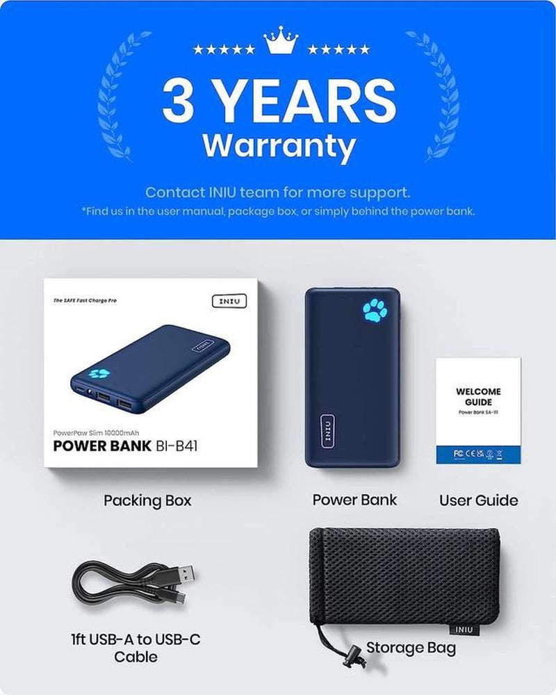 10000Mah Power Bank, Slimmest 15W Portable Charger,Usb C In&Out High-Speed Charg