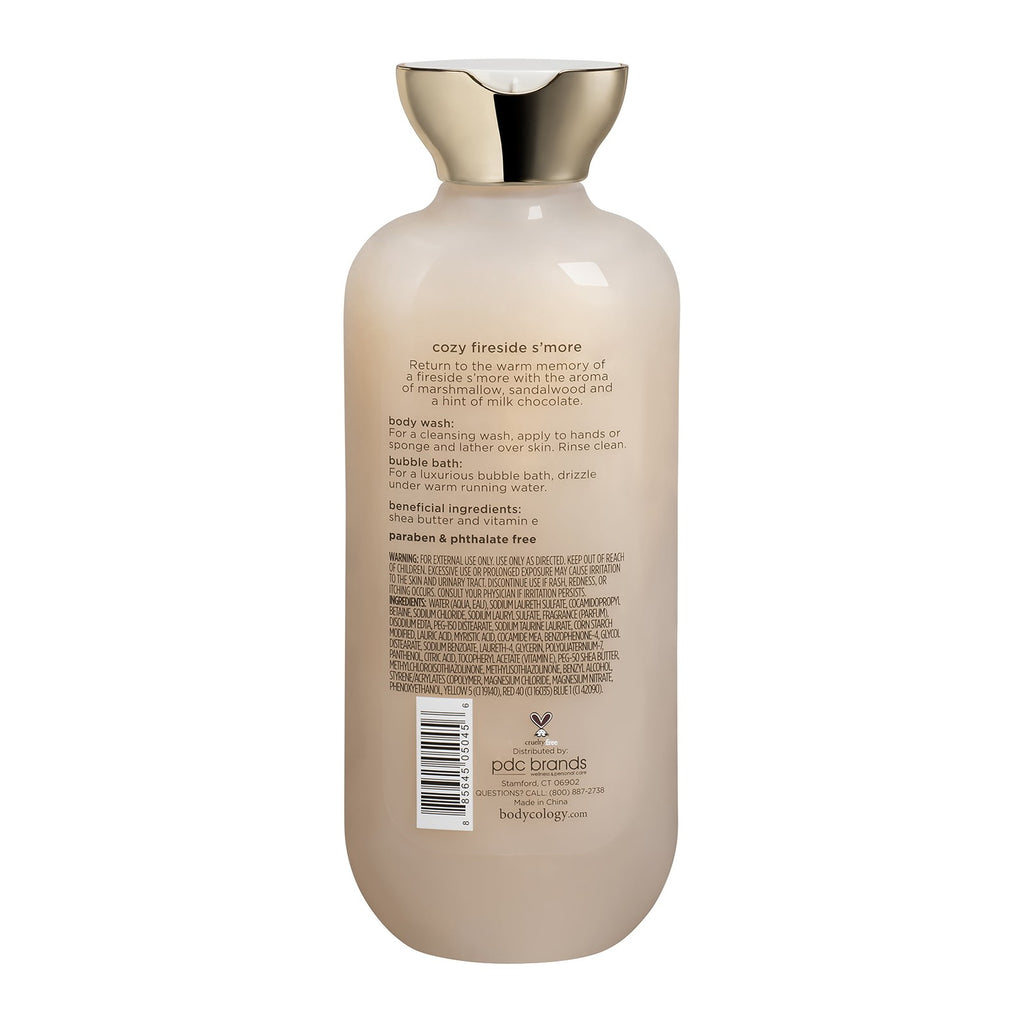 2 in 1 Body Wash & Bubble Bath, Cozy Fireside S'More,16 Oz