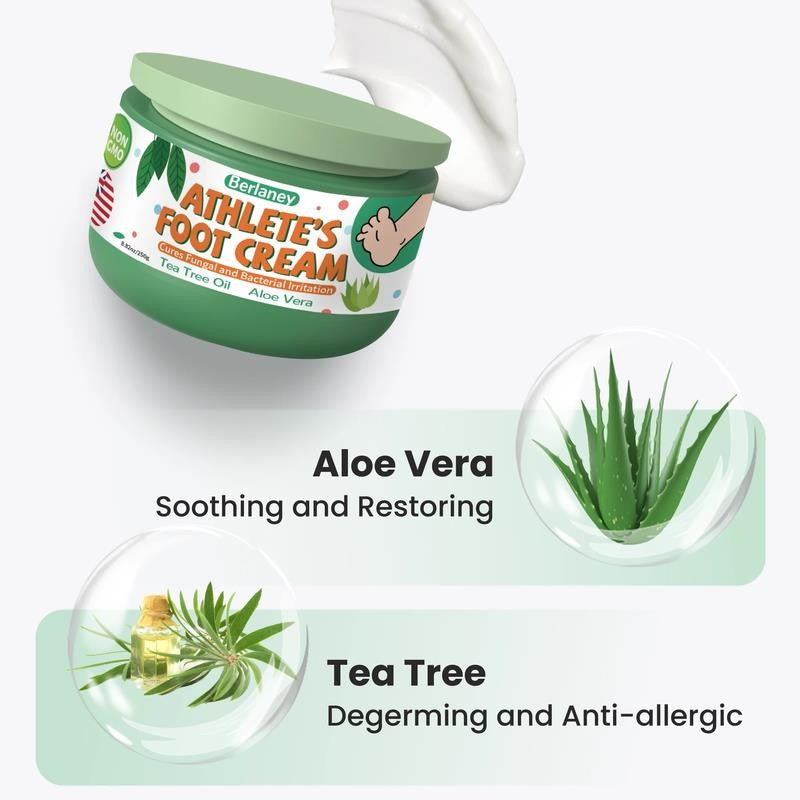 Athletes Foot Treatment Extra Strength - 8.82Oz Foot Cream with Tea Tree Oil & A