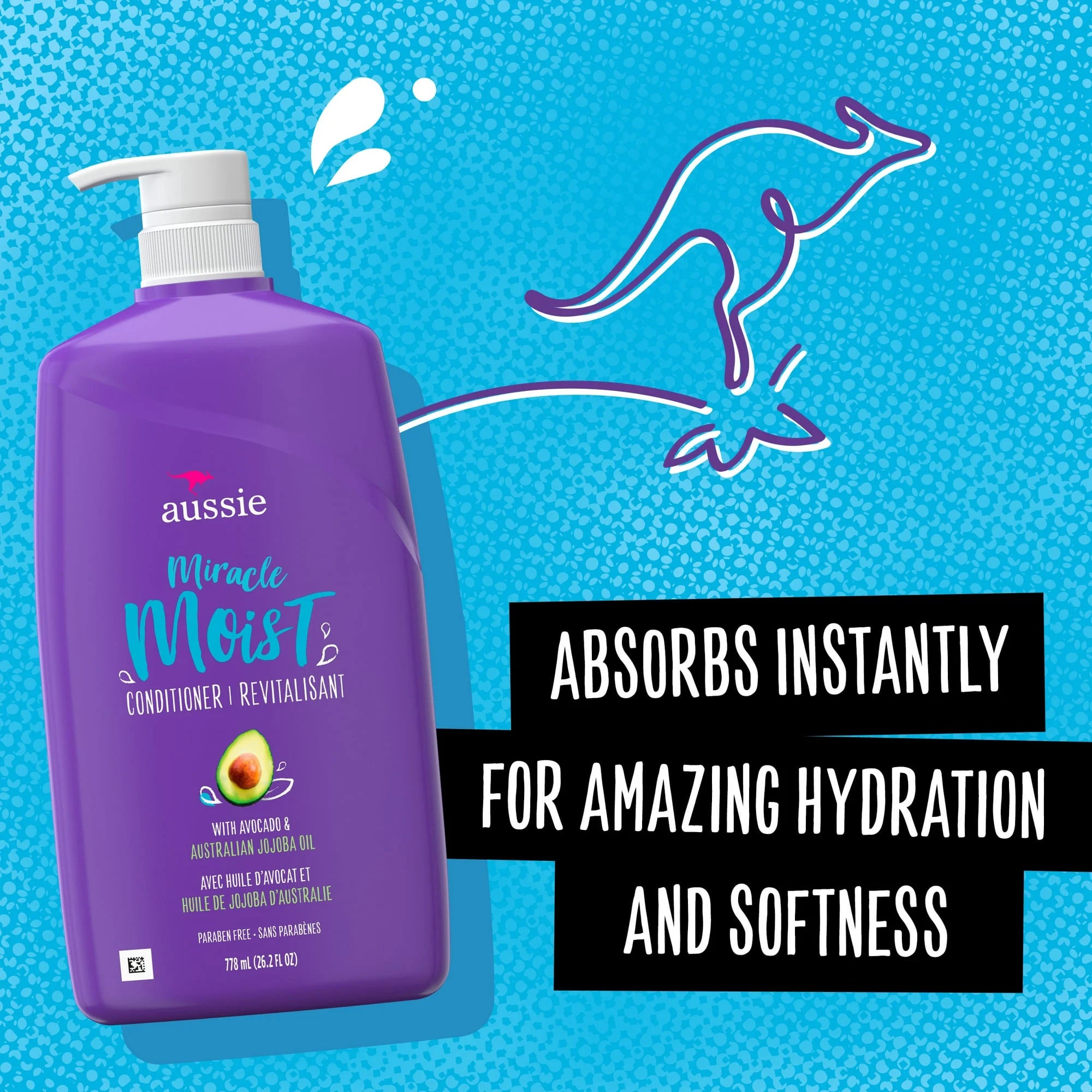 Aussie Miracle Moist Shampoo, Conditioner, & Deep Conditioner Set, Paraben Free, for Dry Hair Types