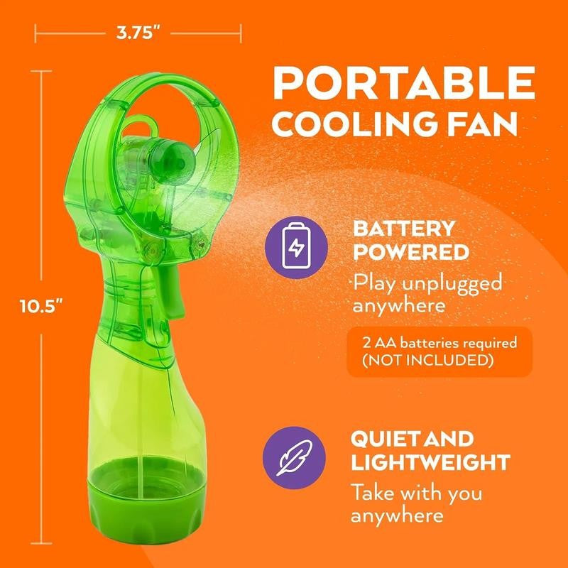 3.5 Inch Battery Powered Misting Fan for Personal Cooling - Green