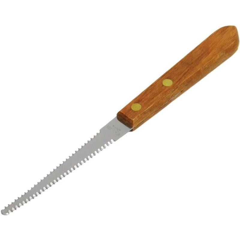 Grapefruit Knife Stainless Steel Serrated Blade Wood Handle, Brown, 3 Pack