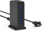VHBW USB Tower 20W Charging Station, 6 USB Ports Charger Electric Desktop Multiple Charger Station Compatible with Smart Phone and Tablets Etc