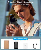 38800Mah Portable Charger Power Bank with Built-In Cable and AC Wall Plug,22.5W