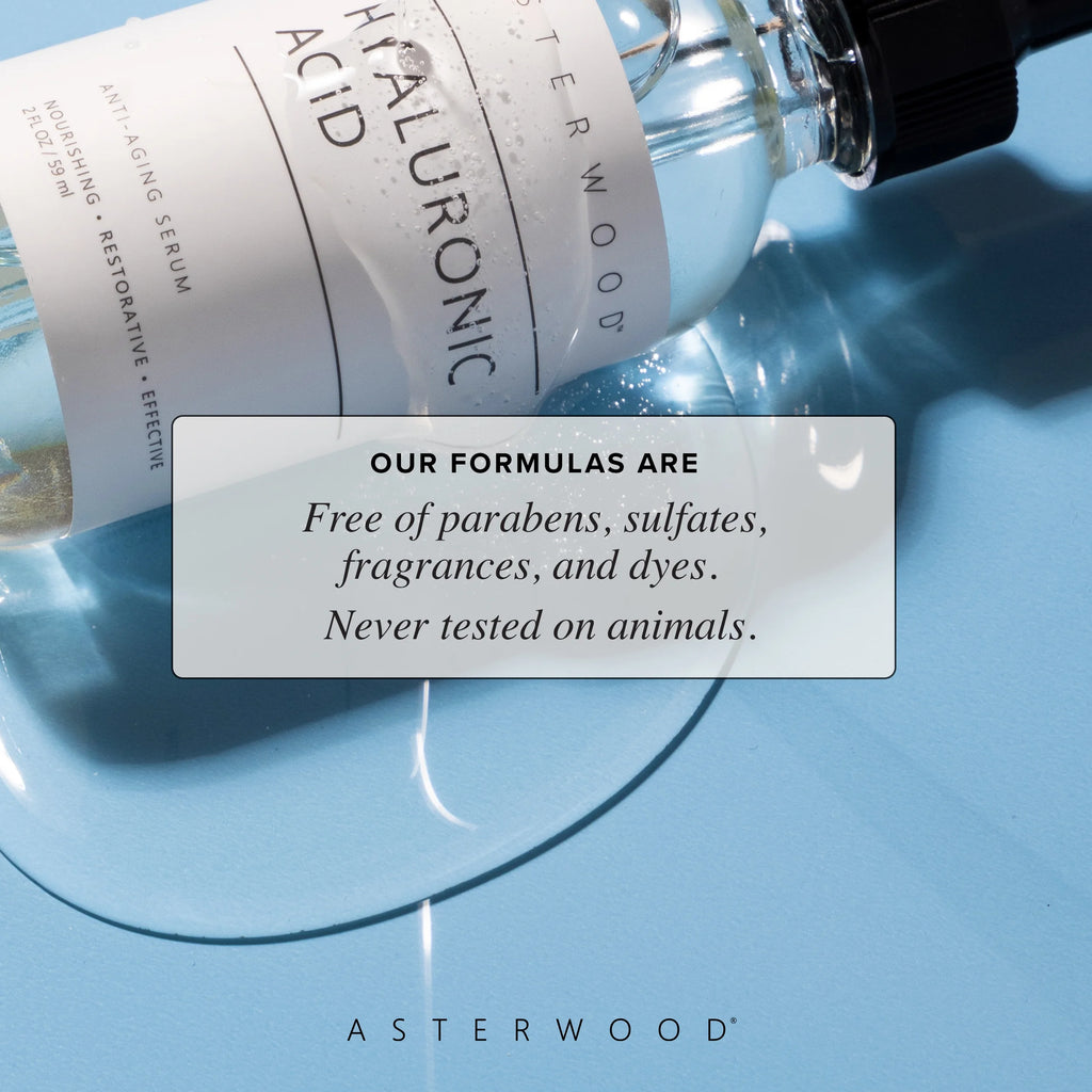 Asterwood Hyaluronic Acid Serum for Face - Plumping, Anti-Aging, Hydrating, Fragrance-Free, 1 Fl Oz