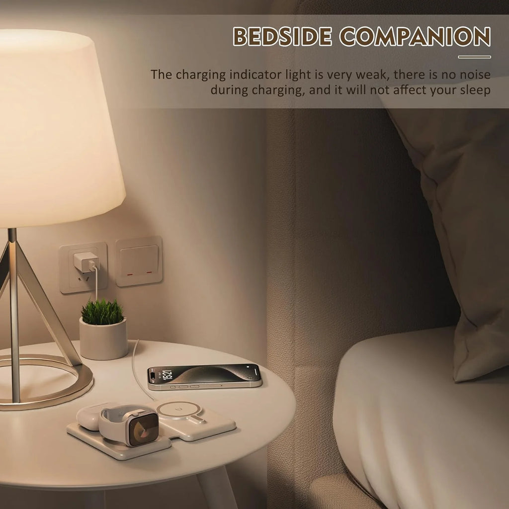 Magnetic Wireless Charger Compatible for Iphone: ETEPEHI Foldable 3 in 1 Fast Charging Compatible for Iphone, Charging Pad for Iwatch Series & Airpods