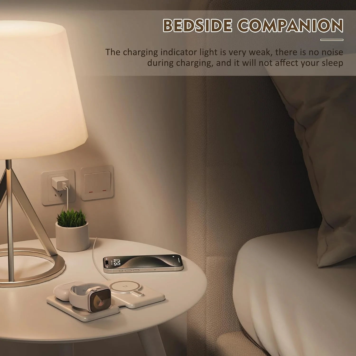 Magnetic Wireless Charger Compatible for Iphone: ETEPEHI Foldable 3 in 1 Fast Charging Compatible for Iphone, Charging Pad for Iwatch Series & Airpods