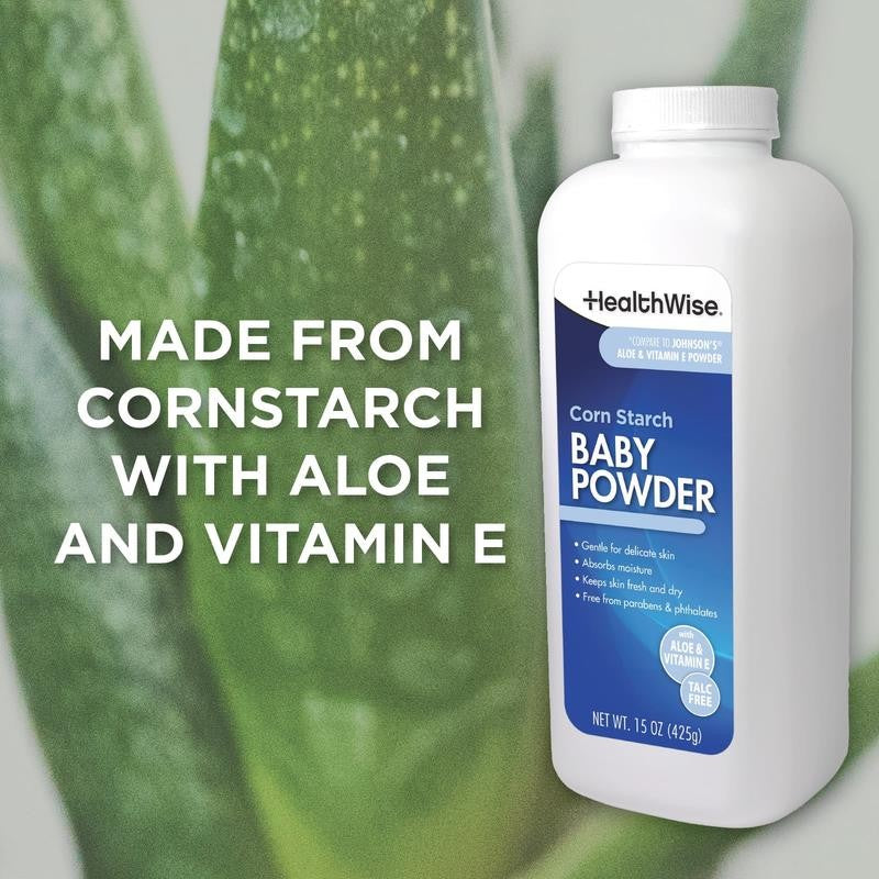 Corn Starch Baby Powder | Aloe + Vitamin E | Talc Free | Paraben & Phthalate Fre