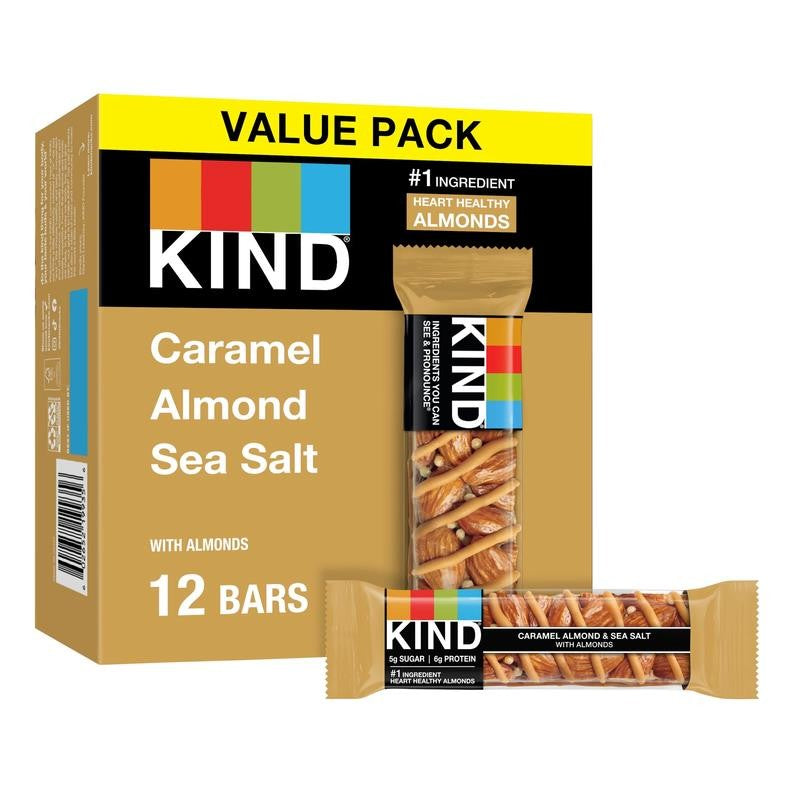 Gluten Free Caramel Almond & Sea Salt Snack Bars, Value Pack, 1.4 Oz, 12 Count B
