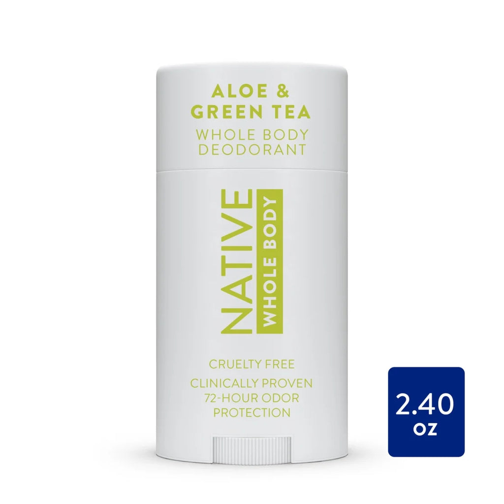 Native Deodorant, Aluminum Free, Aloe & Green Tea Sensitive Whole Body Deodorant 2.4 Oz