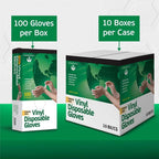 Disposable Vinyl Gloves 100 Ct. - Medium - Clear - Latex Free - Food Safe Gloves