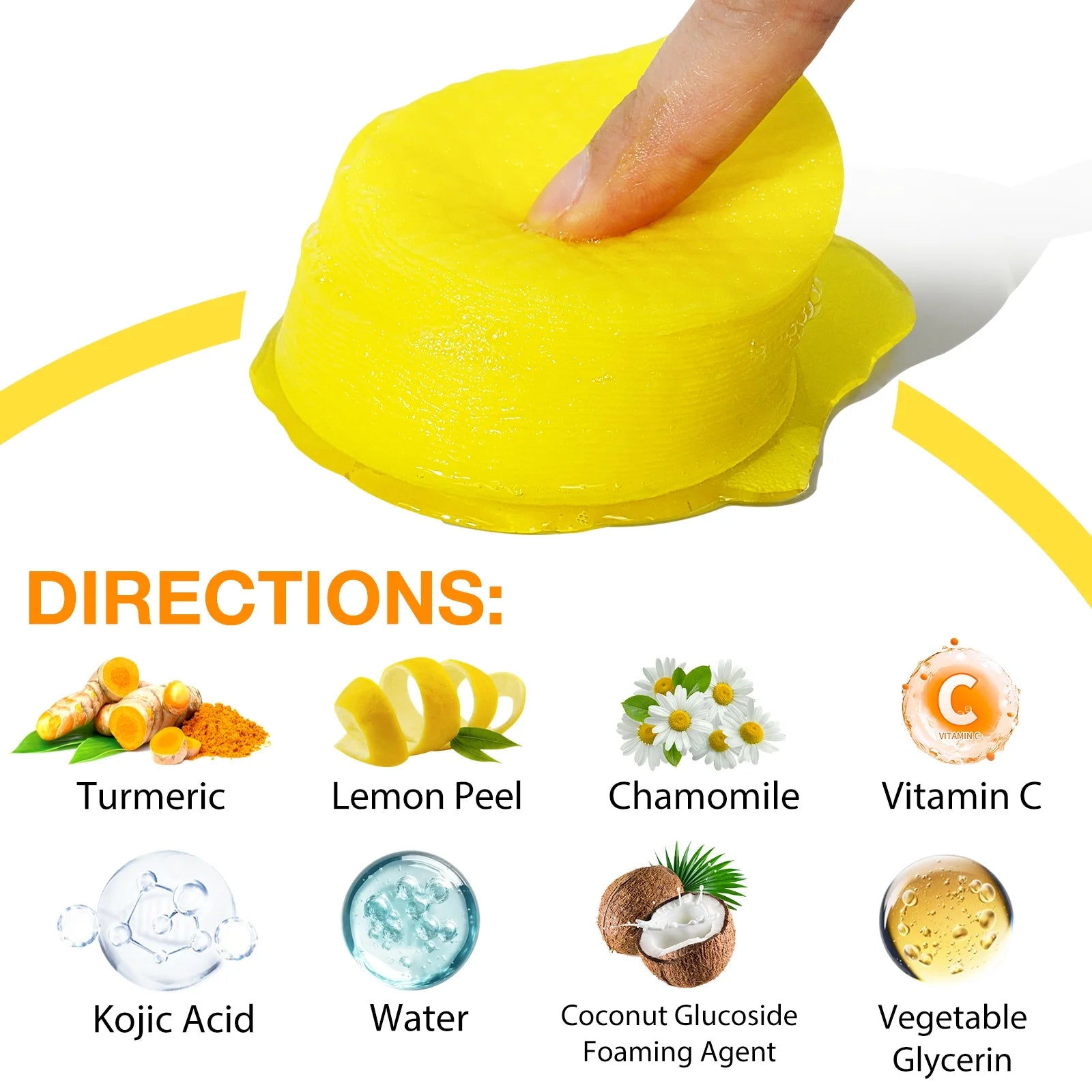 50 Pads Kojic Acid & Turmeric Cleansing Pads-Cleanses Pores, Exfoliates, Removes Dirt and Makeup, Facial Cleansing Pads for Women & Men