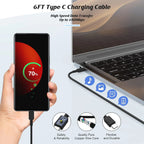 Type C Charger Fast Charging, 2-Pack 45W USB C Android Charger Block, Phone Super Fast Charger with 6.6FT Cable Compatible with Samsung Galaxy S25/S24/S23 Plus/Ultra