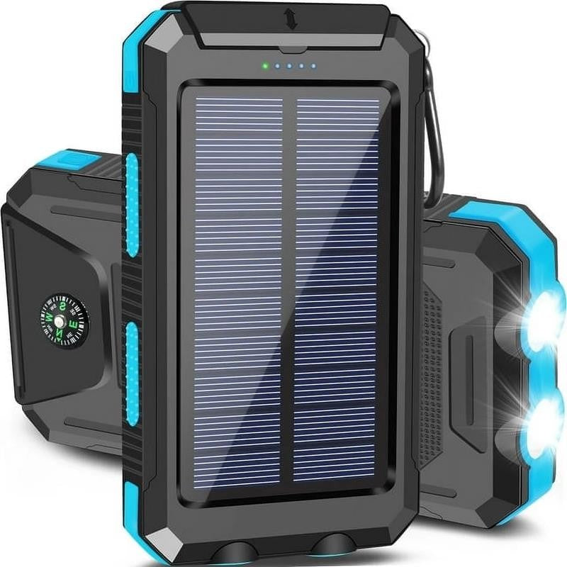 20000Mah Solar Charger for Cell Phone Iphone, Portable Solar Power Bank with Dua