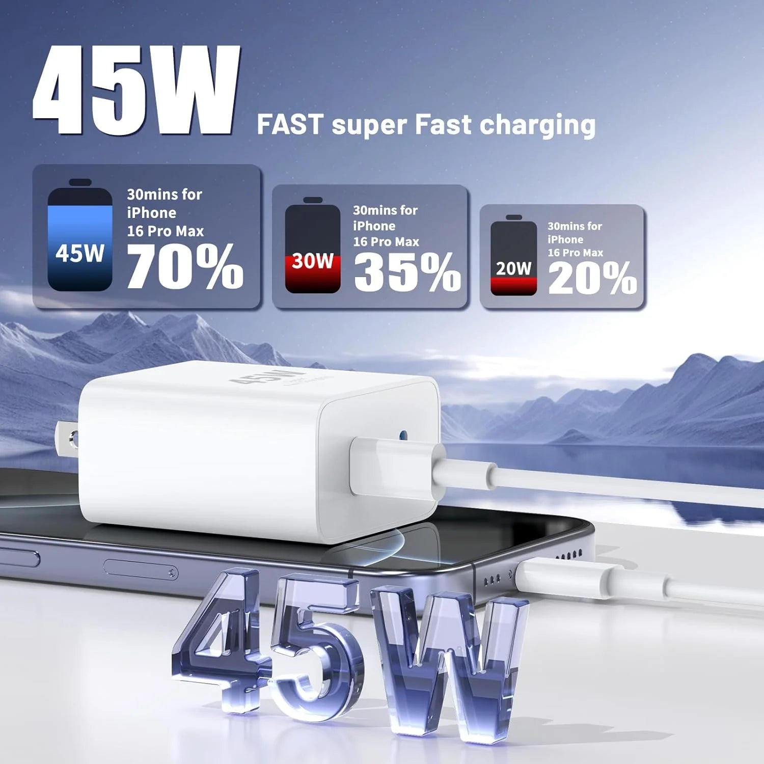 45W Super Fast Samsung Charger Type C,Dual Port USB C Fast Charger Block [3-Pack] & Extra Long 60W 6/10/10FT USB C Cable - PD Quick Charging 3.0 for Samsung Galaxy S25 Ultra/S24+/S23,Foriphone 17
