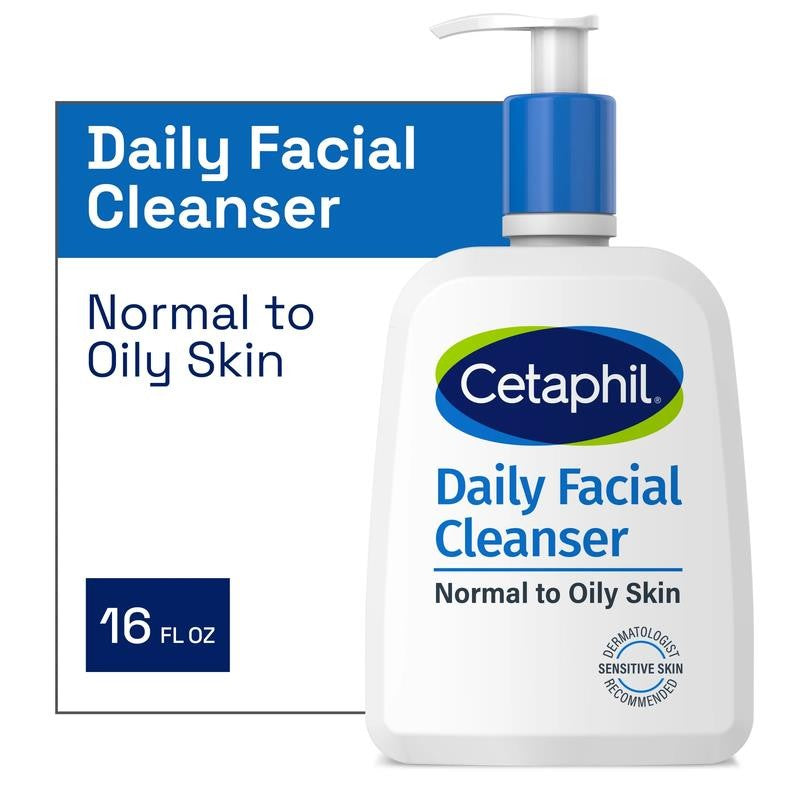 (2 Pack) Daily Facial Cleanser for Sensitive, Combination to Oily Skin, 16 Oz