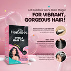 3-In-1 Bubble Foam Hair Dye Shampoo, Black, 10 Sachets X 24Ml, Ammonia-Free, Long-Lasting Color for Men & Women