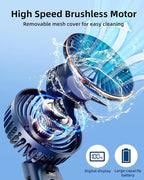 Frsara Portable Handheld Mini Fan, Neck Fan, 4000Mah Desk Fan, 180° Adjustable,