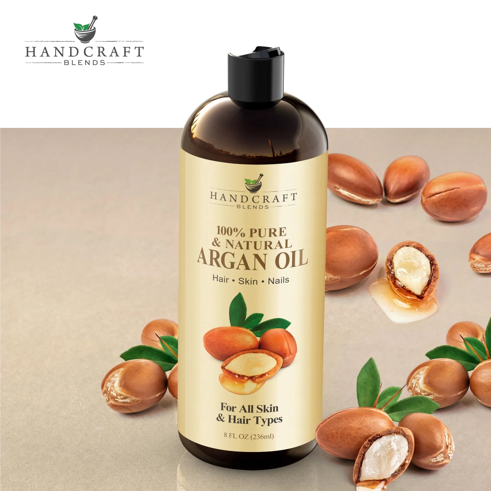 Argan Oil for Body, Skin & Hair, 8 Oz