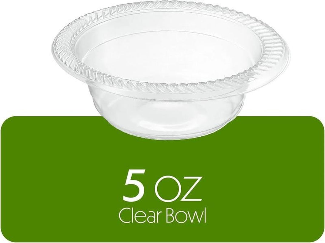 Clear Plastic Bowls 12 Oz Plastic Soup Bowls for Party, BBQ and Events, 80 Pack