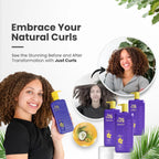 (2 Pack)  Just Curls Coconut & Avocado Oil Infused Curly Hair Shampoo and Conditioner Set, Sulfate-Free Vegan Kit for Curly Hair Care Women & Men Wavy, Curly Hair Products for Nourished Smooth Hair