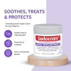 Sudocrem Diaper Rash Cream, Soothes, Treats, and Protects, 15.29% Zinc Oxide, 8.8Oz