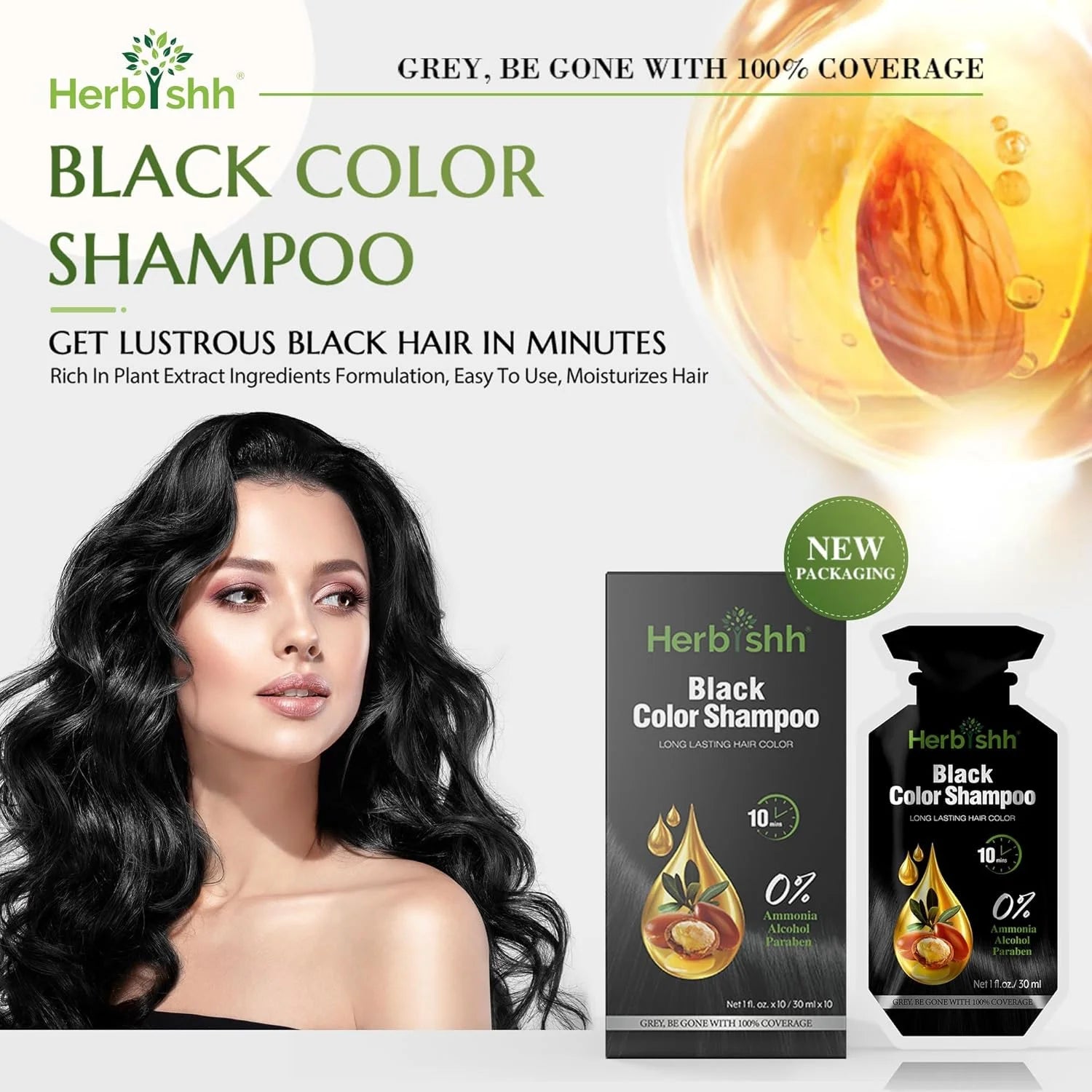 Black Ppd-Free Shampoo for Gray Hair, Travel-Friendl