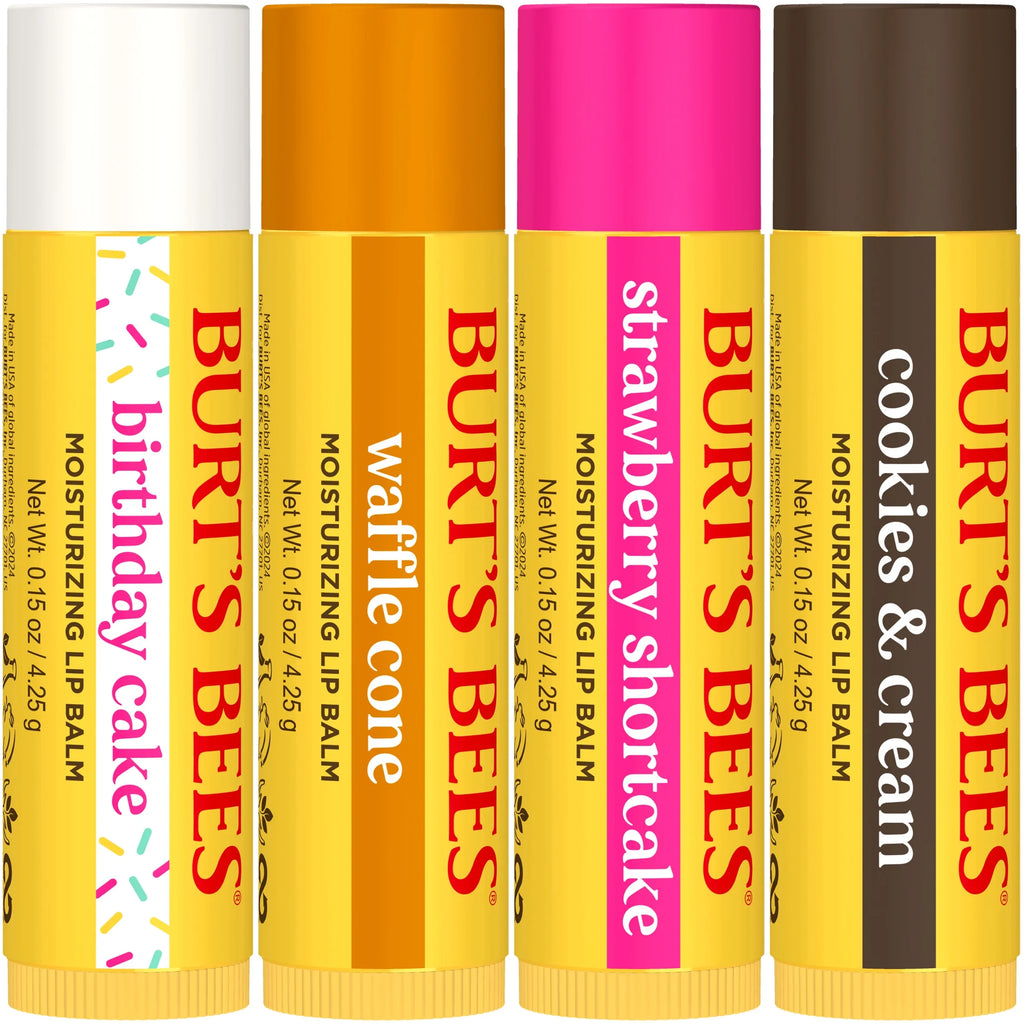 Burt'S Bees 100% Natural Origin Moisturizing Lip Balm, Birthday Cake, 4 Tubes