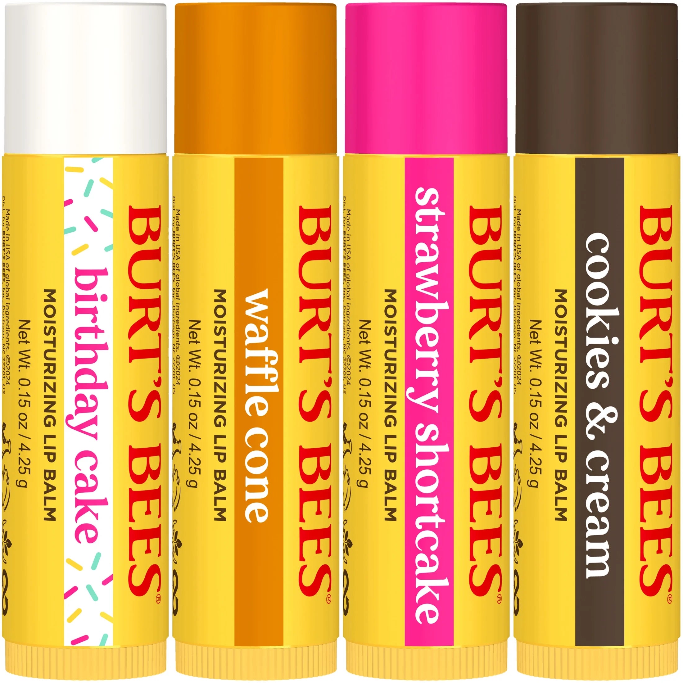 Burt'S Bees 100% Natural Origin Moisturizing Lip Balm, Birthday Cake, 4 Tubes