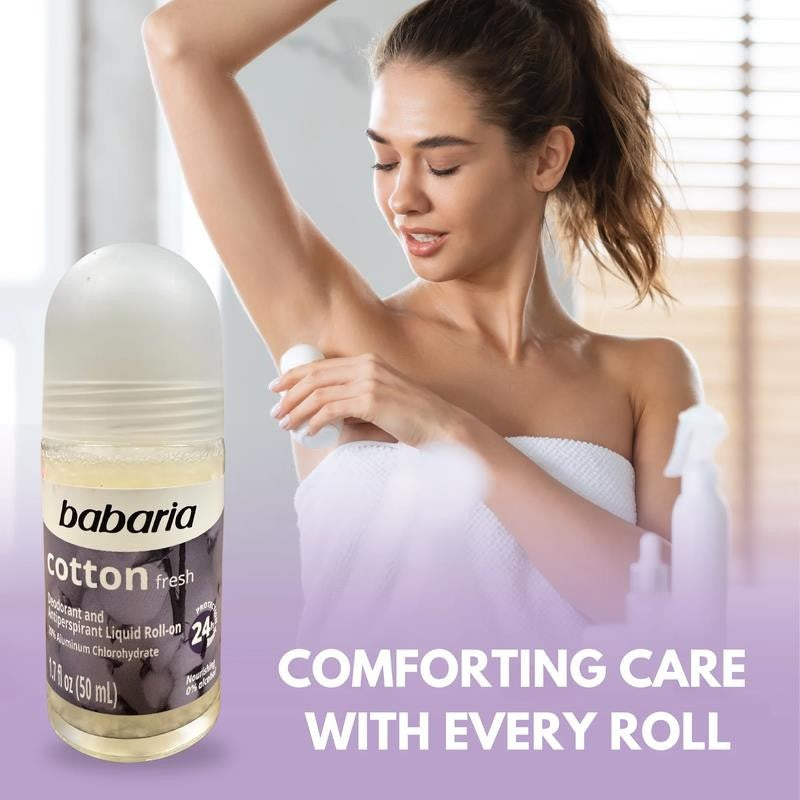 Cotton Roll-On Deodorant 50Ml – 24H Protection, No Alcohol (6-Pack)
