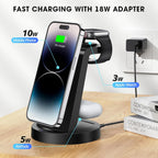 18W Wireless Charger - 3 in 1 Charging Station Compatible with Iphone 16E 16 15