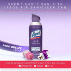 Lysol® Air Sanitizer Spray, for Air Sanitization and Odor Elimination, Light Breeze Scent, 10 Fl. Oz