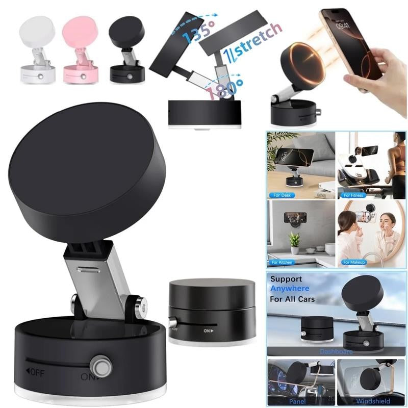 Cell Phone Holder Vacuum Magnetic Adsorption for Car Mount Convenient Folding Su