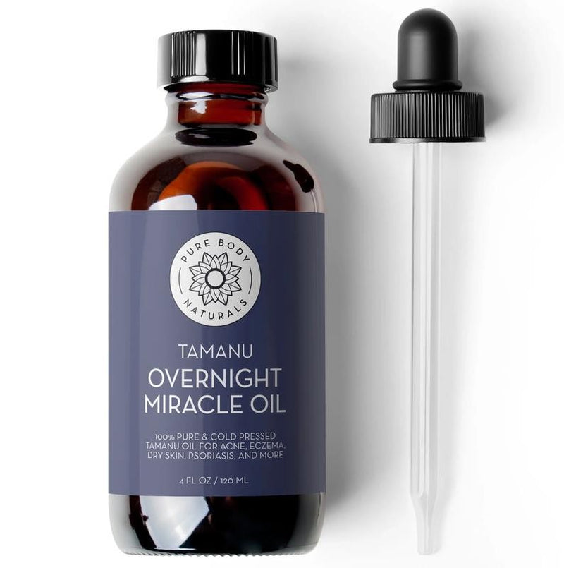 Cold Pressed Tamanu Oil, 4 Fl Oz - Calms Irritated Skin - Moisturises Dry Scaly