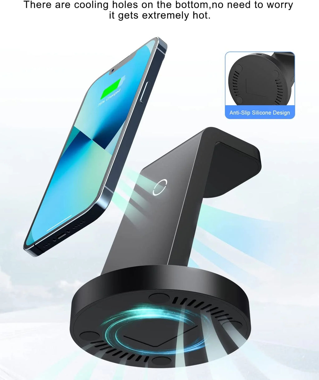 18W Wireless Charger - 3 in 1 Charging Station Compatible with Iphone 16E 16 15